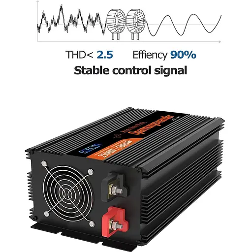Інвертор перетворювач напруги Edecoa Spannungswandler 12-230v 2500/5000w чистий синус (пульт дистанційного керування) - фото 4