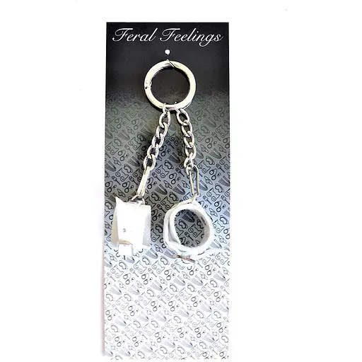 Брелок Feral Feelings Наручники з пряжкою Білий - фото 2