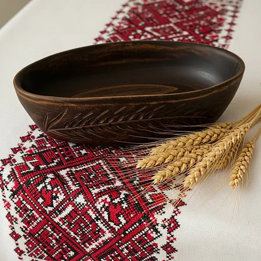 Блюдо под студень 2 л Колосок молоченная керамика 25 см Украинская глиняная посуда 25 см - фото 3