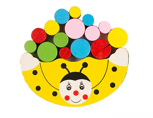 Деревянная игрушка Игра MD 1276 Божья коровка Желтая - фото 1