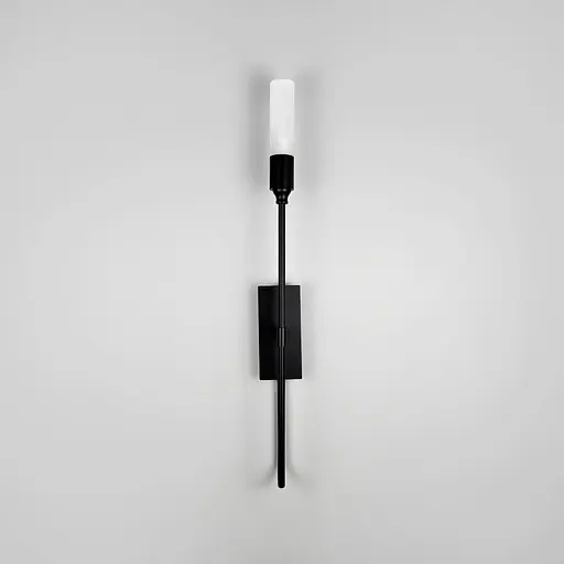 Бра в чорному корпусі з видовженим плафоном 68х8 см Line F Арт. W1824/1 BK - фото 5