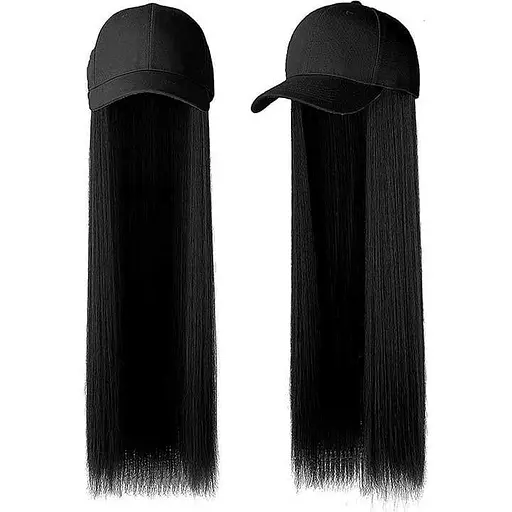 Парик кепка с волосами 50 см Брюнетка - фото 4