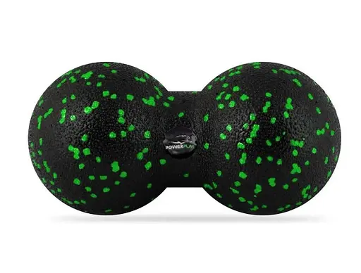 Набір для масажу та йоги PowerPlay PP_4093 EPP (3 м'ячики + валик масажер 15*5,3 см) Green + гумка 5,5 кг (PP_4093_Green) - фото 3