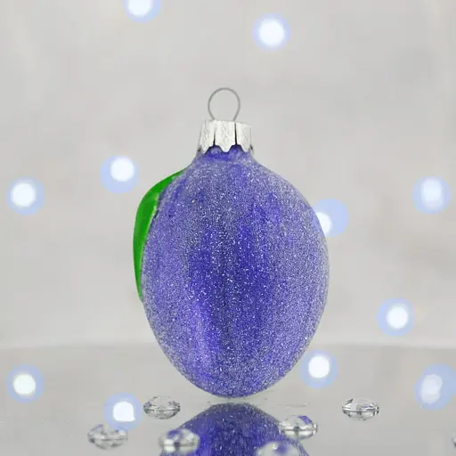 Ялинкова прикраса Санта Шоп Слива скло (4820001180145) - фото 3