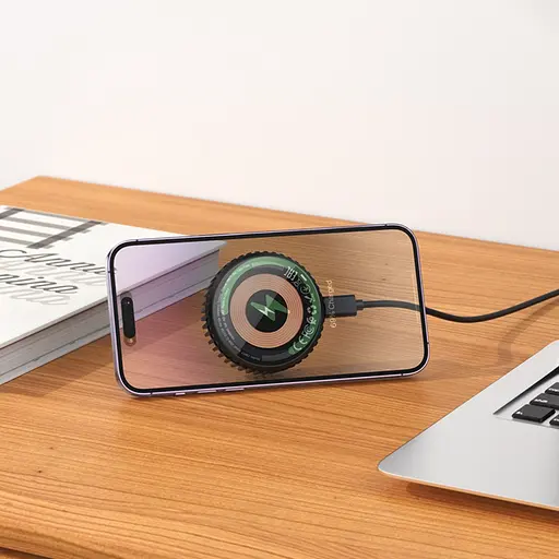 Бездротовий зарядний пристрій Hoco CW57 15W чорний - фото 6