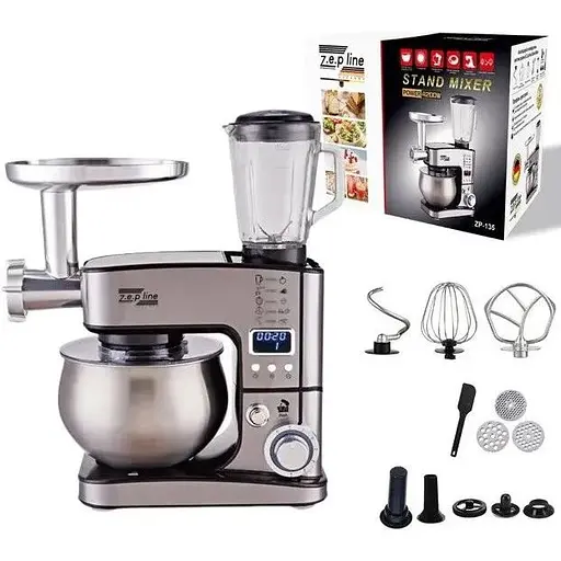 Кухонный комбайн Zepline ZP-135, 7в1, 6 режимов 4200Вт Черный/Серый - фото 8