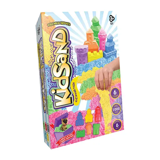 Набор творчества Кинетический песок Kidsand, коробка, 1000 г, укр/рус, Danko Toys