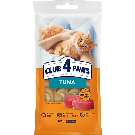 Ласощі для котів Club 4 Paws Преміум кремові тунець 60 г - фото 1