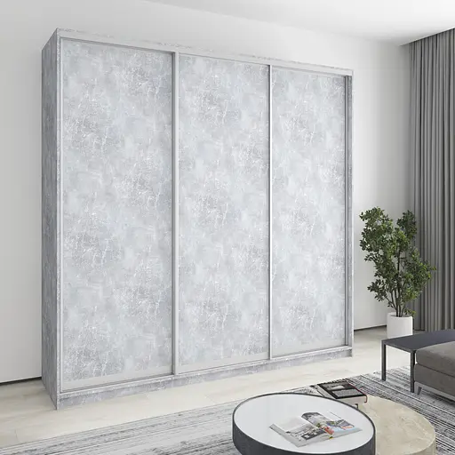 Шкаф-купе трехдверный MebelStar Комбо AL 3ДСП 240x45x240 см Бетон (MBS-2076)