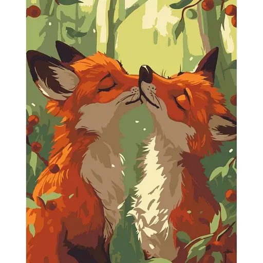 Картина за номерами "Ніжні лисички" Art Craft 11690-AC 40х50 см - фото 1