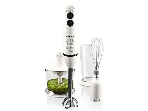 Блендер погружной 3 в 1 SILVER CREST 600W (блендер, миксер, чопер) white - фото 4