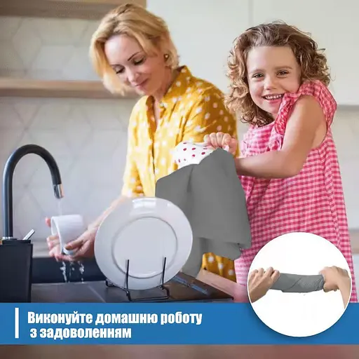 Набір 4 кухонні вафельні рушники Aquarius мікрофібра 40 х 60 см Сірий - М'які Суперпоглинаючі - фото 6