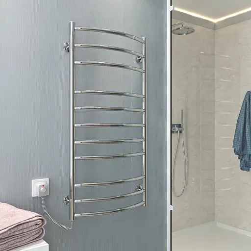 Электрический полотенцесушитель Kosser Дуга Элит 800x500/9 EL рег. ДДЕ02ЕL, Хром, Левое - фото 4