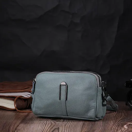 Женская повседневная сумка Vintage на два отделения из натуральной кожи 19х12.5х6.5 см sum0029028 - фото 8