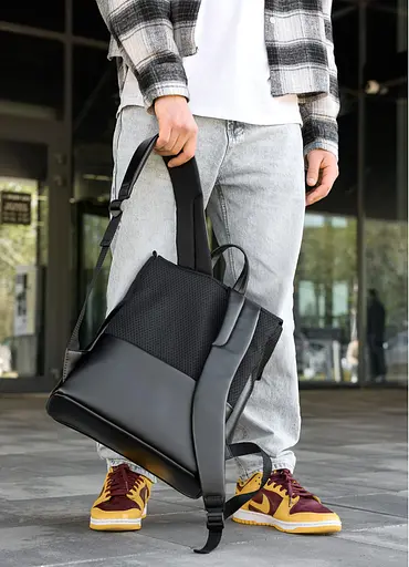 Чоловічий рюкзак Sambag Rene Option чорний 37 х 31 х 14 см (27200301m) - фото 4