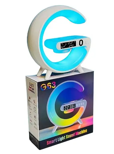 Светильник с беспроводной зарядкой телефона G63 LED Wireless Charging Speaker колонка ночник RGB-подсветка - фото 6