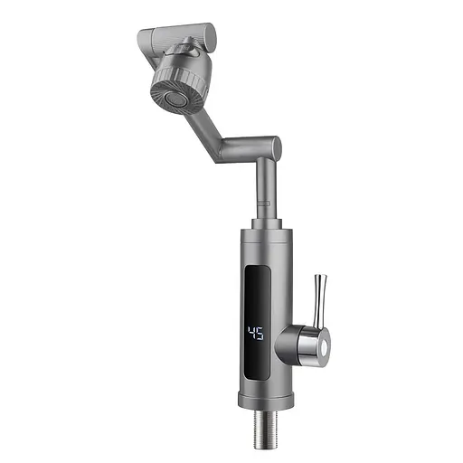 Проточный водонагреватель для кухни разноуровневый излив датчик температуры 3,3 кВт серый Wezer SDR-F16T - фото 1