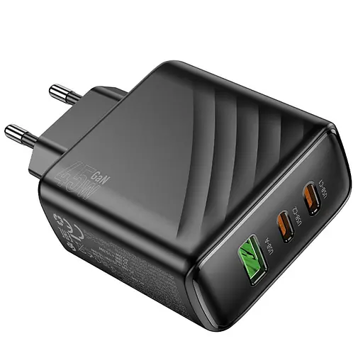 МЗП Hoco CS26A Article PD45W (1USB-A/2C) Black - фото 4