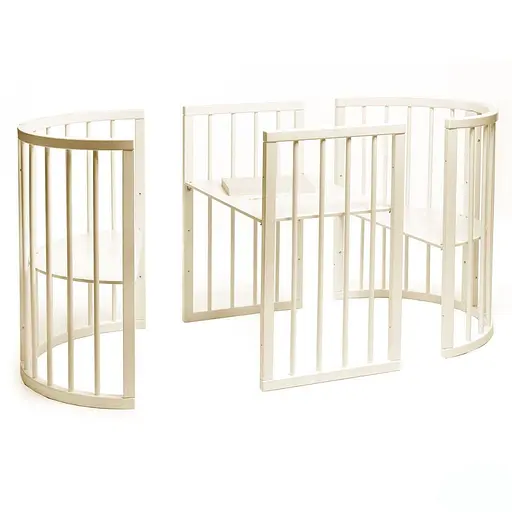 Детская кроватка Бук Горизонт без ящика, маятниковый механизм ванильный - фото 6