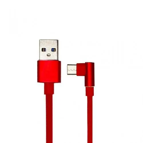 Кабель USB AM-Type-C, 1 м, Red, Extradigital, угловой разъем (KBU1763) - фото 1