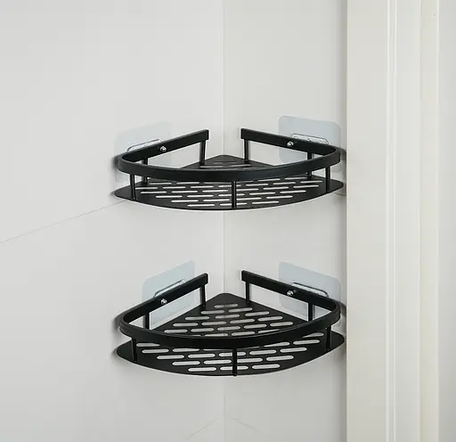 Набір металевих полиць для ванної кімнати Fabrika OPAL 2 шт чорні+подарунок йоржик для унітазу Fabrika PRACTIС White - фото 14