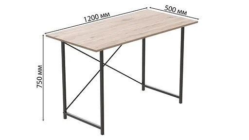 Стол письменный Line Лайт 750x1200x500 Черный металл ДСП Дуб Сан-Марино 16мм FRD-104851 - фото 5