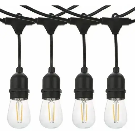 Вулична гірлянда з ретро лампами LED Edison 15 шт, 220V, 10 метрів з перехідником вуличний струнний світильник - фото 1