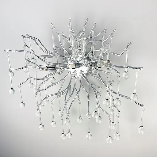 Витончене бра в хромі Line F W 115B/3 CH+CL - фото 2