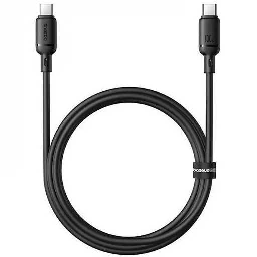 Дата кабель Baseus Silky Series OS Fast Charging Type-C to Type-C 100W (2m) (P10377704) Cluster Black - фото 2