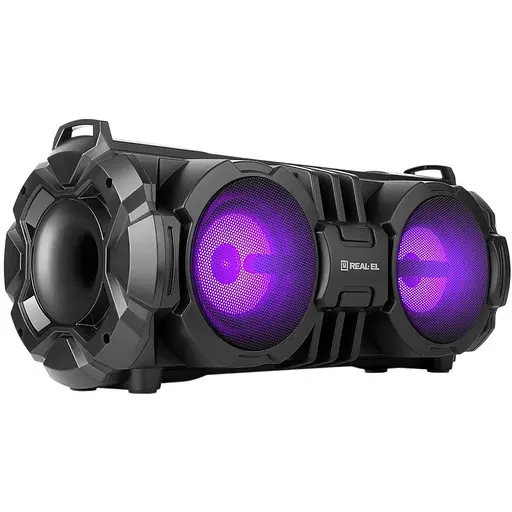 Колонка портативна 2.0 Real-El X-737 Black 2 x 14 Вт пластиковий корпус Bluetooth USB акумулятор 4000 мАг