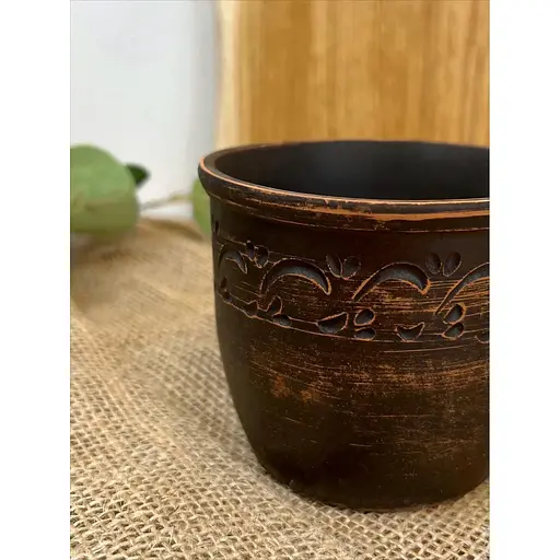 Чашка 0.4 л керамічна (глиняна) різьблена з декором - фото 5