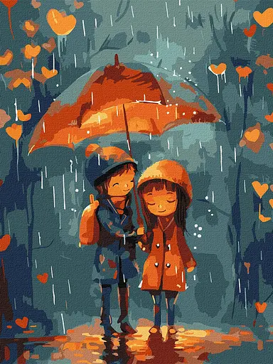 Набір для розпису по номерах. "Під парасолькою" 30х40см КНО8472