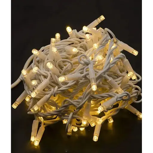 Гірлянда Нитка від мережі 10 м 100 LED вулична білий каучук Теплий білий - фото 1