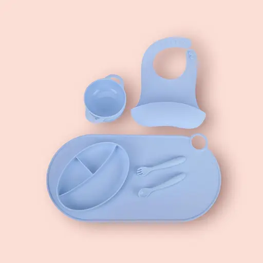 Набор силиконовой посуды для прикорма детей на присоске, 6 предметов, SKY - фото 1