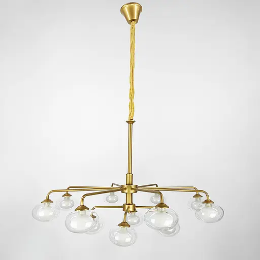 Золота люстра на 12 плафонів Line.F Н 962/12 - фото 1