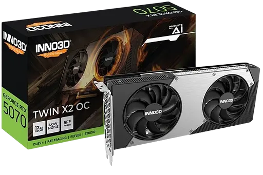 Відеокарта GeForce RTX 5070 12GB Inno3D Twin X2 OC (N50702-12D7X-195064N)