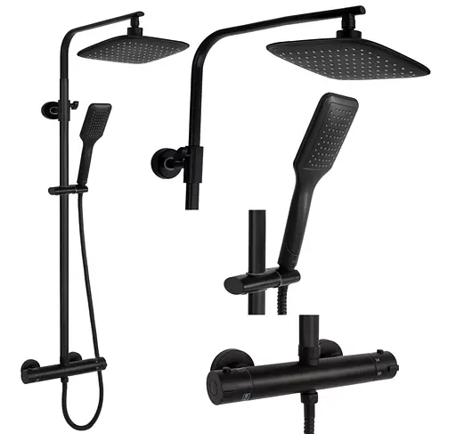 Душовя система Rea Tom з термостатом black REA-P7101, Чорний - фото 2