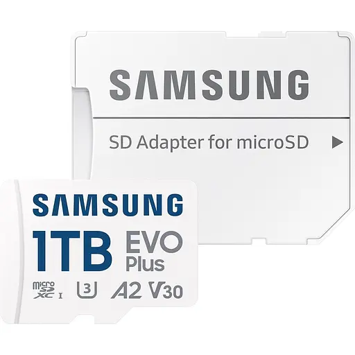 Карта памяти Samsung microSDXC 1TB Class 10 UHS-I U3 V30 A2 EVO Plus + SD Adapter (MB-MC1T0SA/EU) (112840)