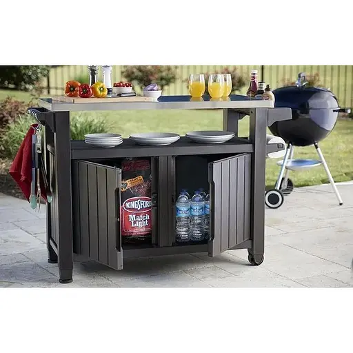 Стол-буфет для барбекю Keter Unity XL коричневый, 207 л - фото 4