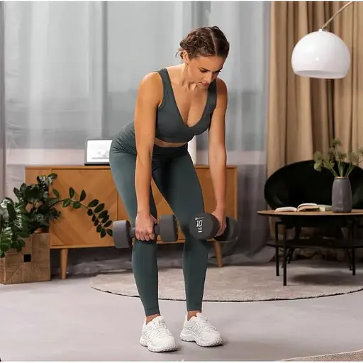 Гантели для фитнеса Hop-Sport неопреновые круглые HS-V100DR 2x10кг серый - фото 2