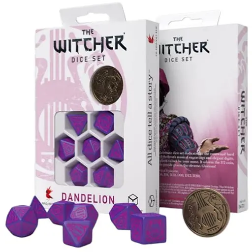 Набір кубиків The Witcher Dice Set. Dandelion - The Conqueror of Hearts , 7 шт. (SWDA3R) - фото 1