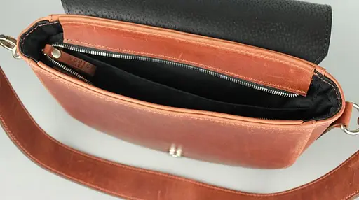 Жіноча шкіряна сумка Ruby L світло-коричнева вінтажна - фото 5