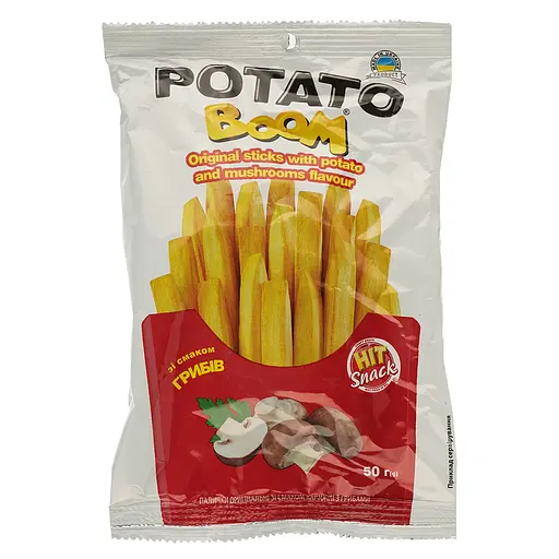 Палочки Potato Boom со вкусом картофеля с грибами 50 г (911685) - фото 1