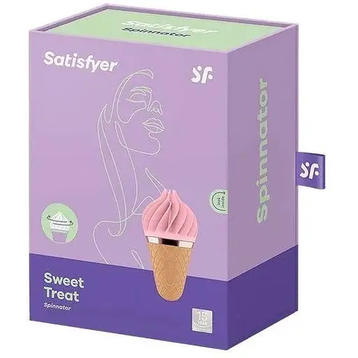 Клиторальный стимулятор-мороженка Satisfyer Lay-On Sweet Treat с вращающейся головкой - фото 3