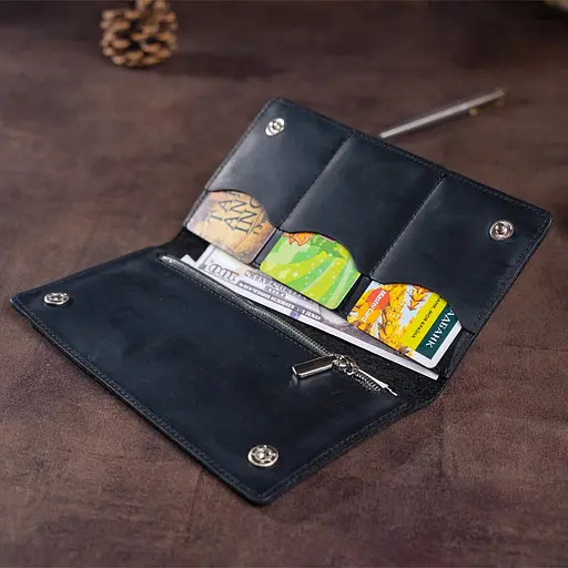 Мужской кожаный кошелек Shvigel 19х9.5х1 см acs0016060 - фото 9