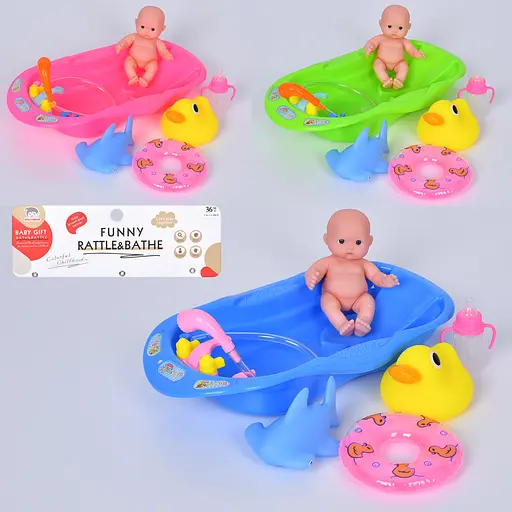 Пупс в ванне, BLS69-2, с аксессуарами (в ассортименте) - фото 3