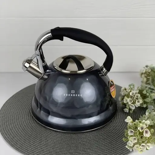 Чайник из нержавеющей стали 3.0 л для индукционной плиты Edenberg EB-1910 серый - фото 3