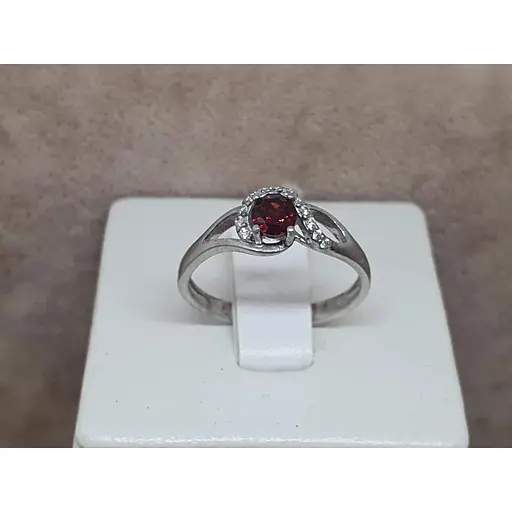 Серебряное кольцо Агни Апрель с гранатом. 1938/1Р-GAR 17 - фото 5