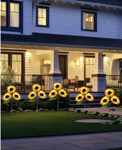 Світильник Sun Lamp із квітами Соняшниками садовий на сонячних батареях 2 шт - фото 6