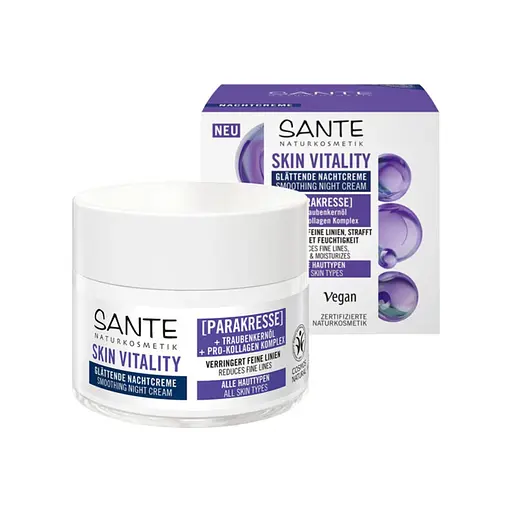 БИО-Крем для лица против морщин Skin vitality ночной разглаживающий SANTE 50 мл - фото 1